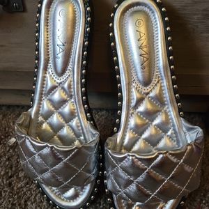 Anna Silver Sandals size 8